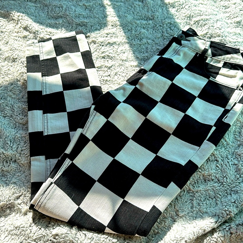 Elwood checkerboard denim skinny/straight 30